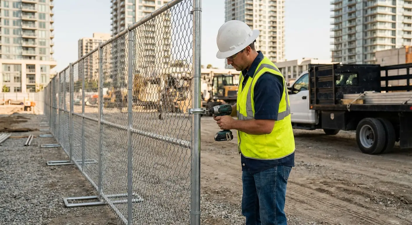 Downtown Kingwood temporary fencing and site security