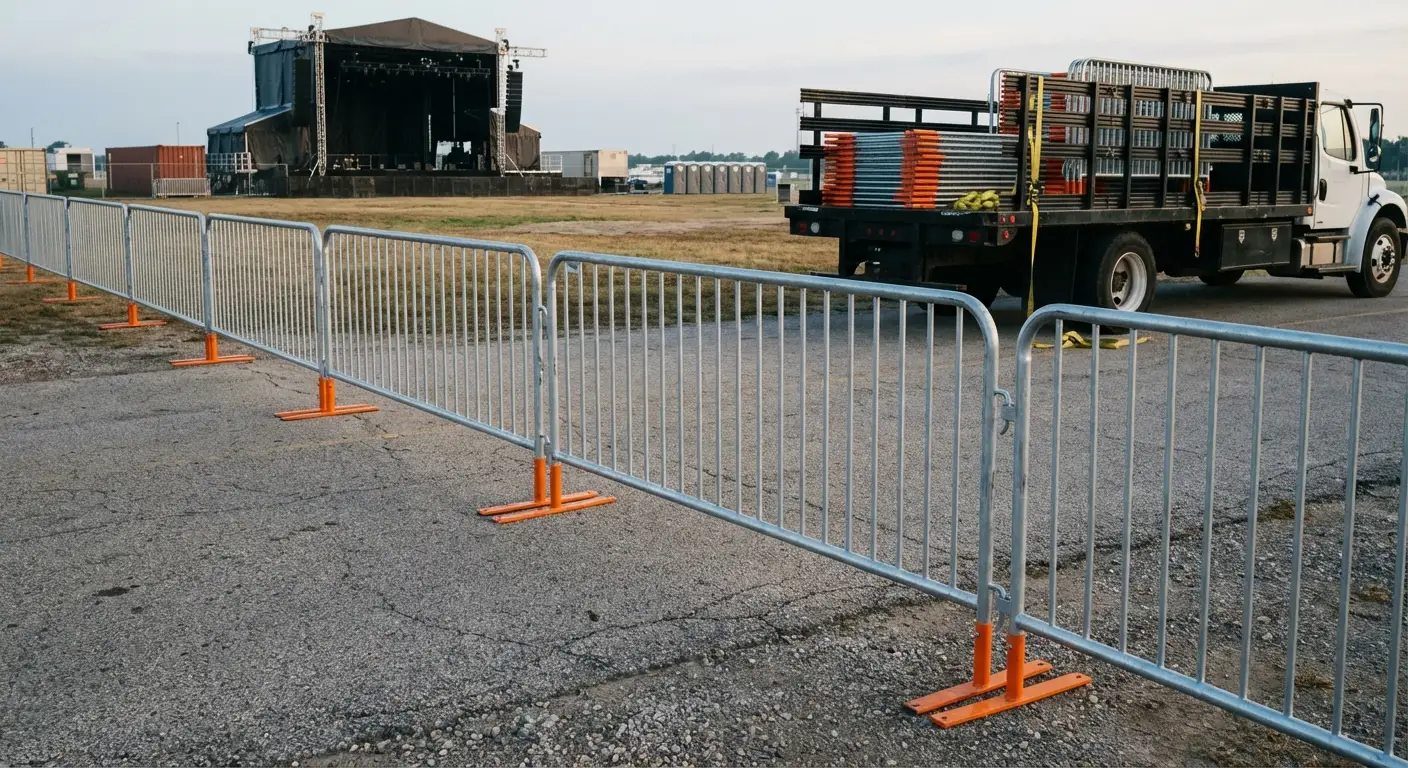 Crowd control barricade setup in Kingwood, TX