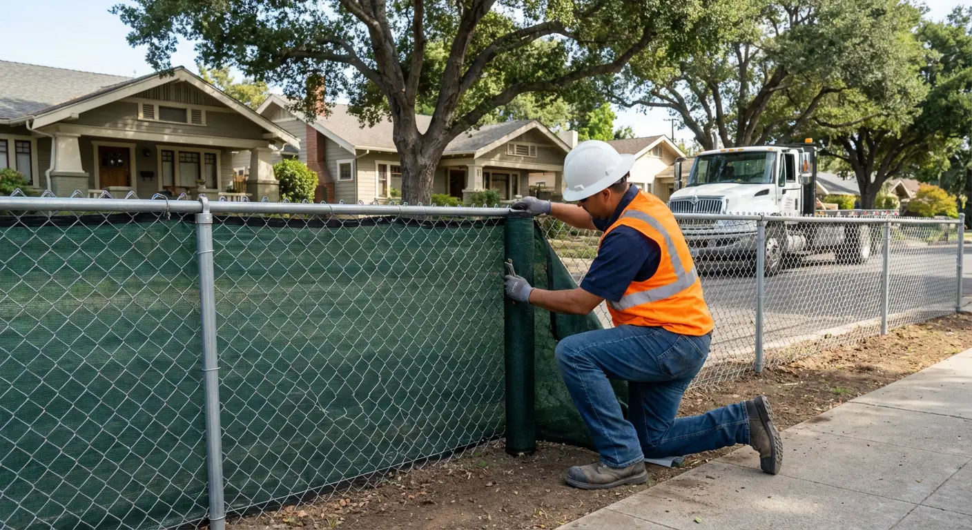 Temporary fence installation in Kingwood