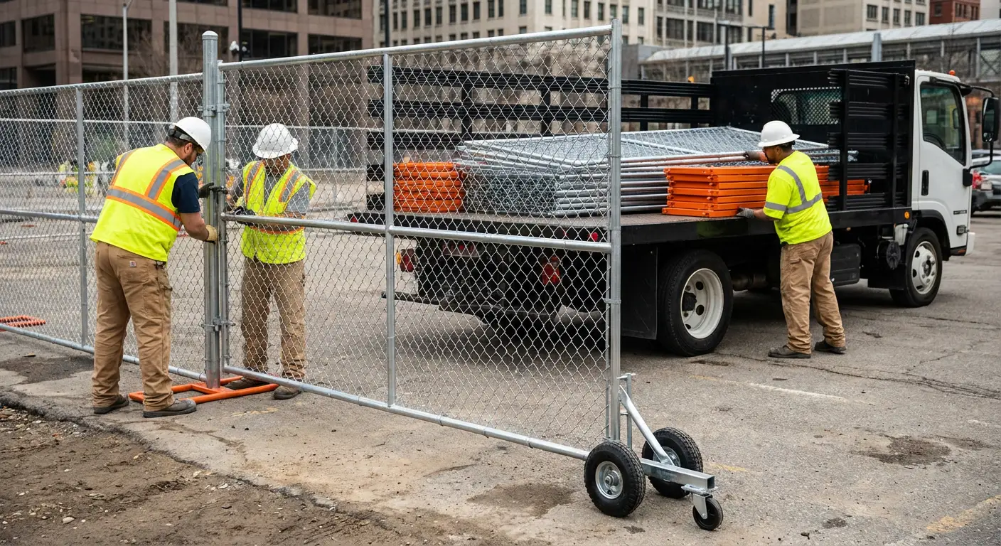 Temporary gate rental installation site in Kingwood