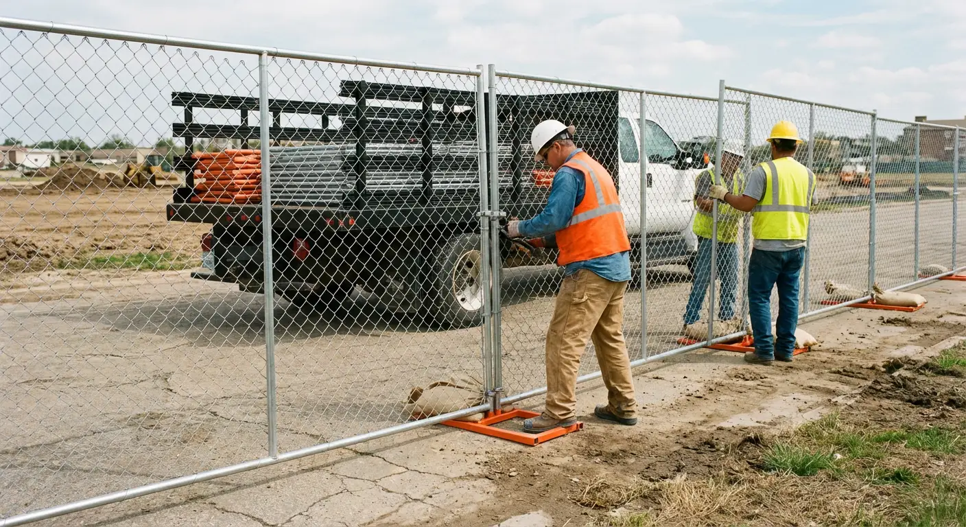 Temporary fencing deployment in Kingwood, TX