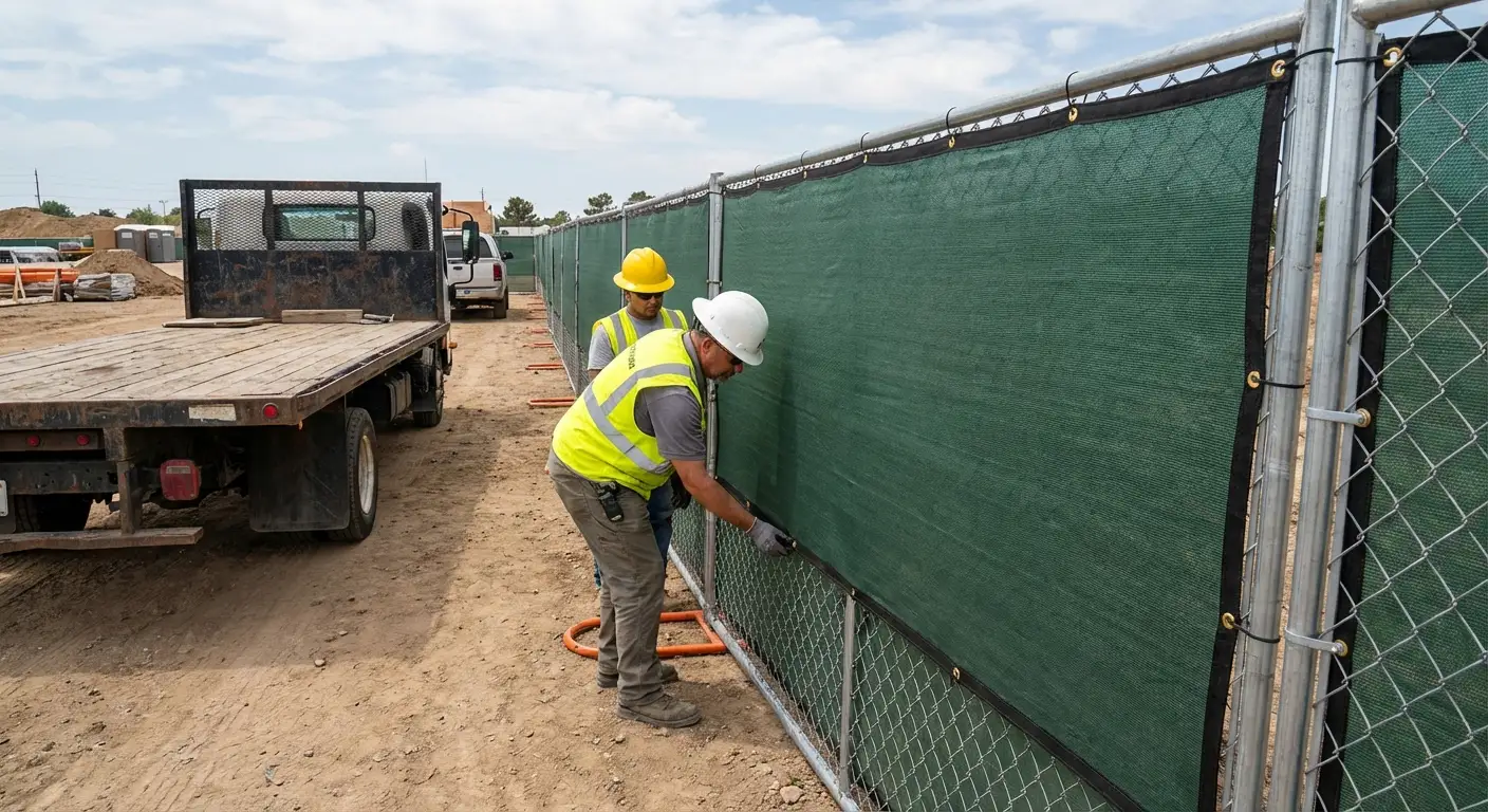 Temporary fence and barricade delivery truck in Kingwood, TX
