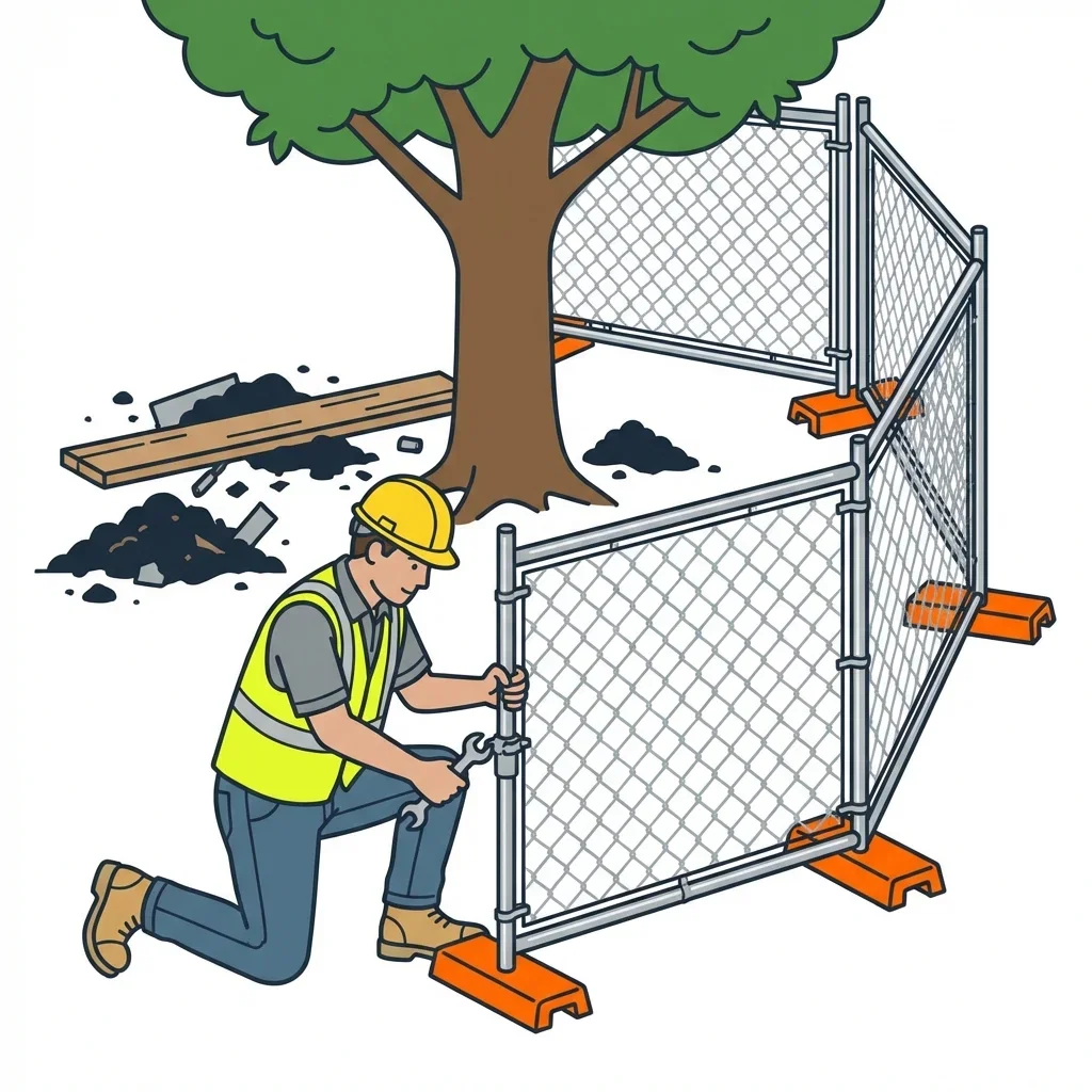 Infographic detailing common tree protection violations and prevention in Kingwood, TX